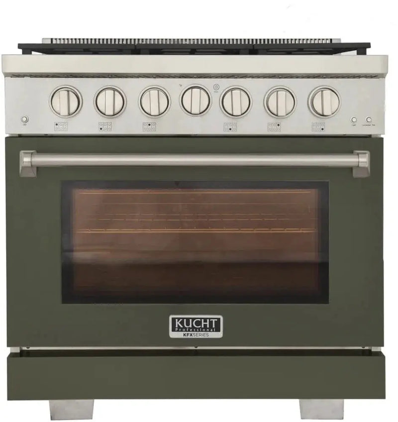 Kucht 36" Freestanding Professional Gas Range KFX3600X-G by Farmhouse Kitchen and Bath
