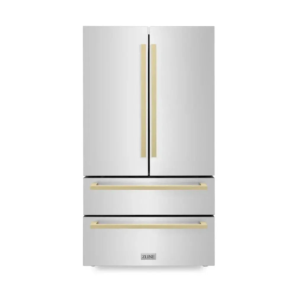 ZLINE 36" Autograph French Door Refrigerator, Ice Maker, Stainless Steel RFMZ-36-FCB by Farmhouse Kitchen and Bath