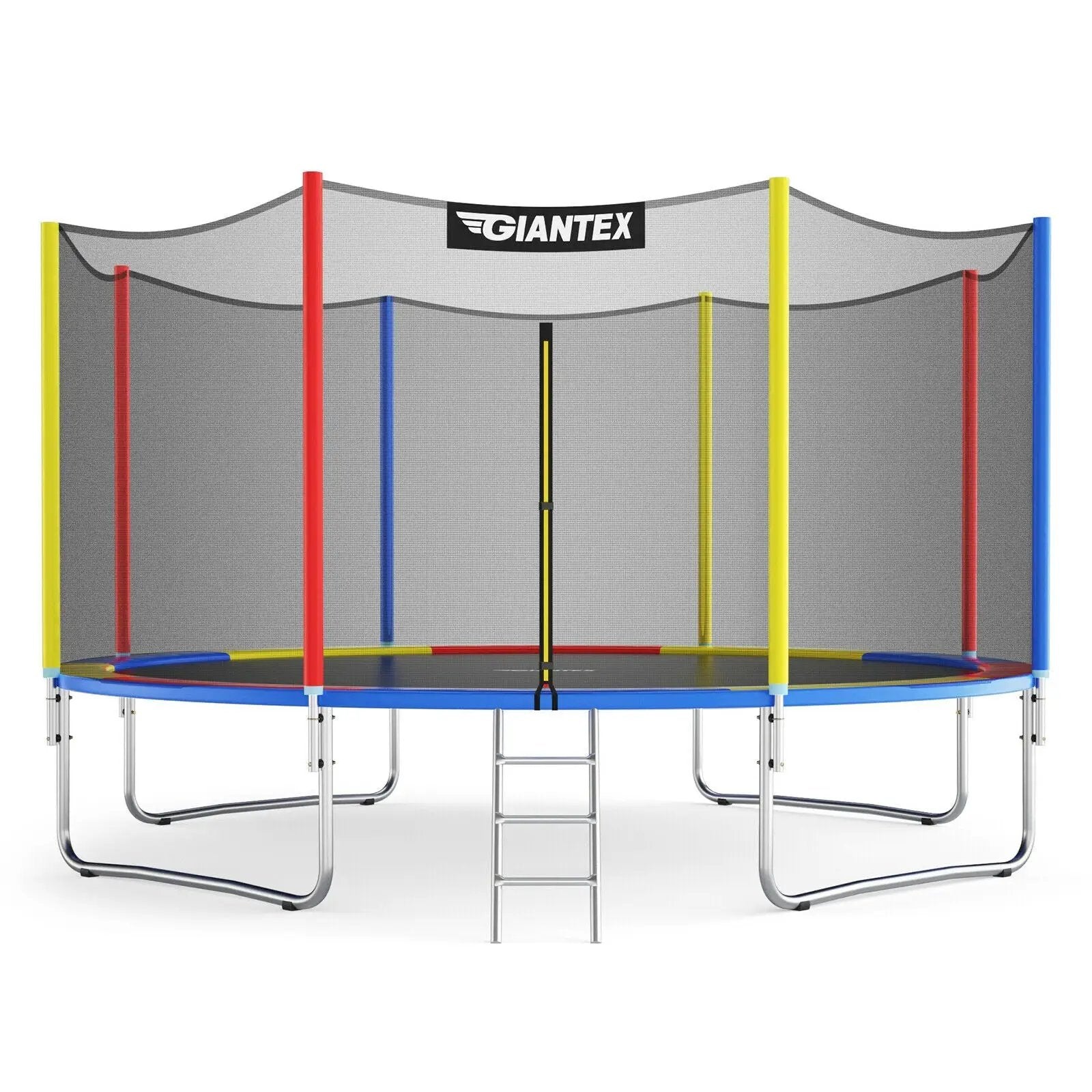 14 Feet Trampoline with Safety Enclosure Net and Ladder Outdoor for Kids Adults by DirectDeals