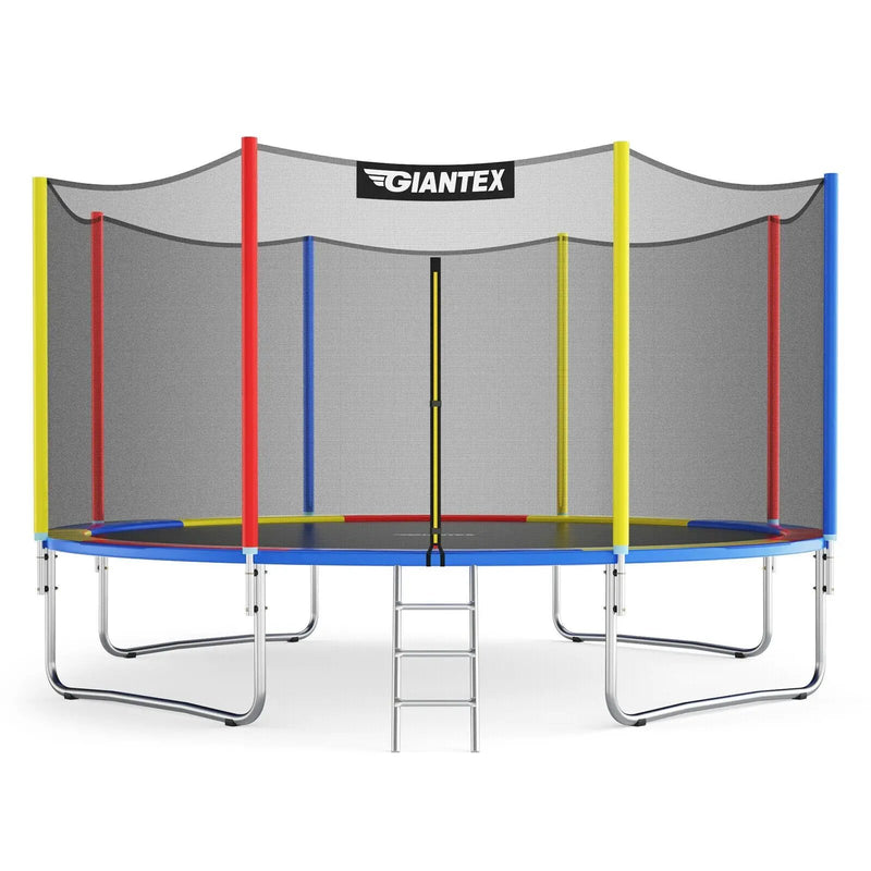 14 Feet Trampoline with Safety Enclosure Net and Ladder Outdoor for Kids Adults by DirectDeals