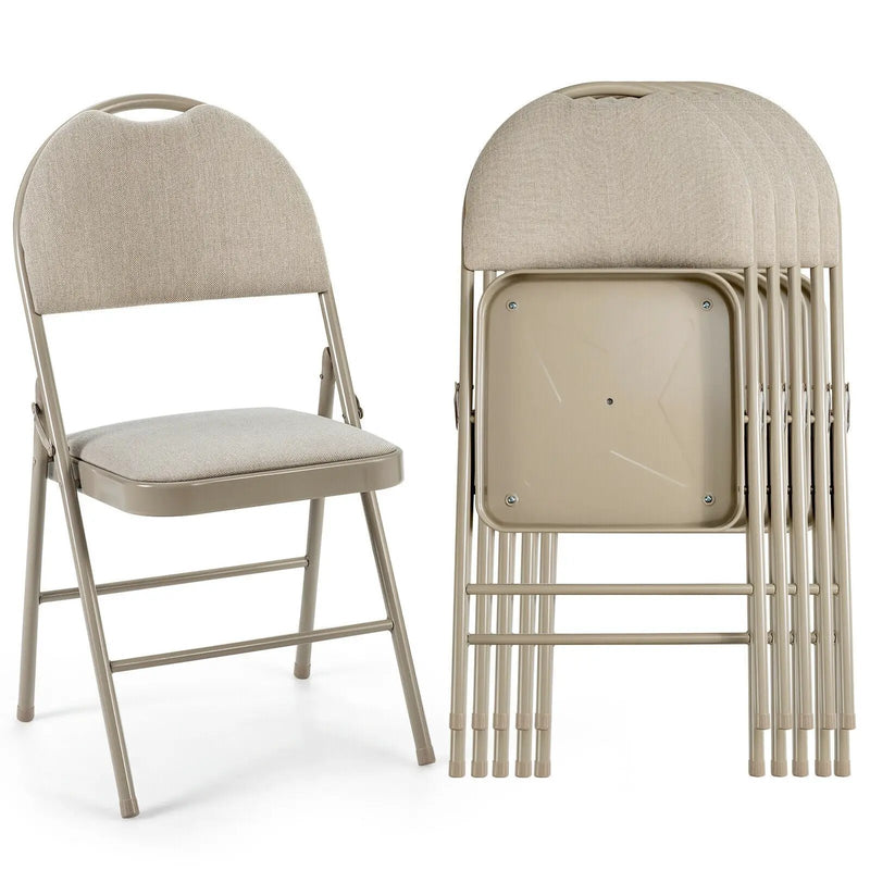 Set of 6 Folding Fabric Upholstered Metal Chairs by DirectDeals