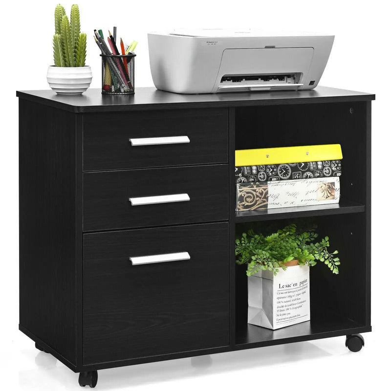 3-Drawer Mobile Lateral File Cabinet Printer Stand by DirectDeals