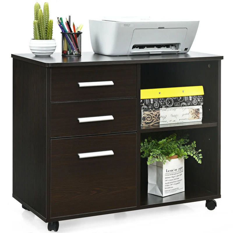 3-Drawer Mobile Lateral File Cabinet Printer Stand by DirectDeals