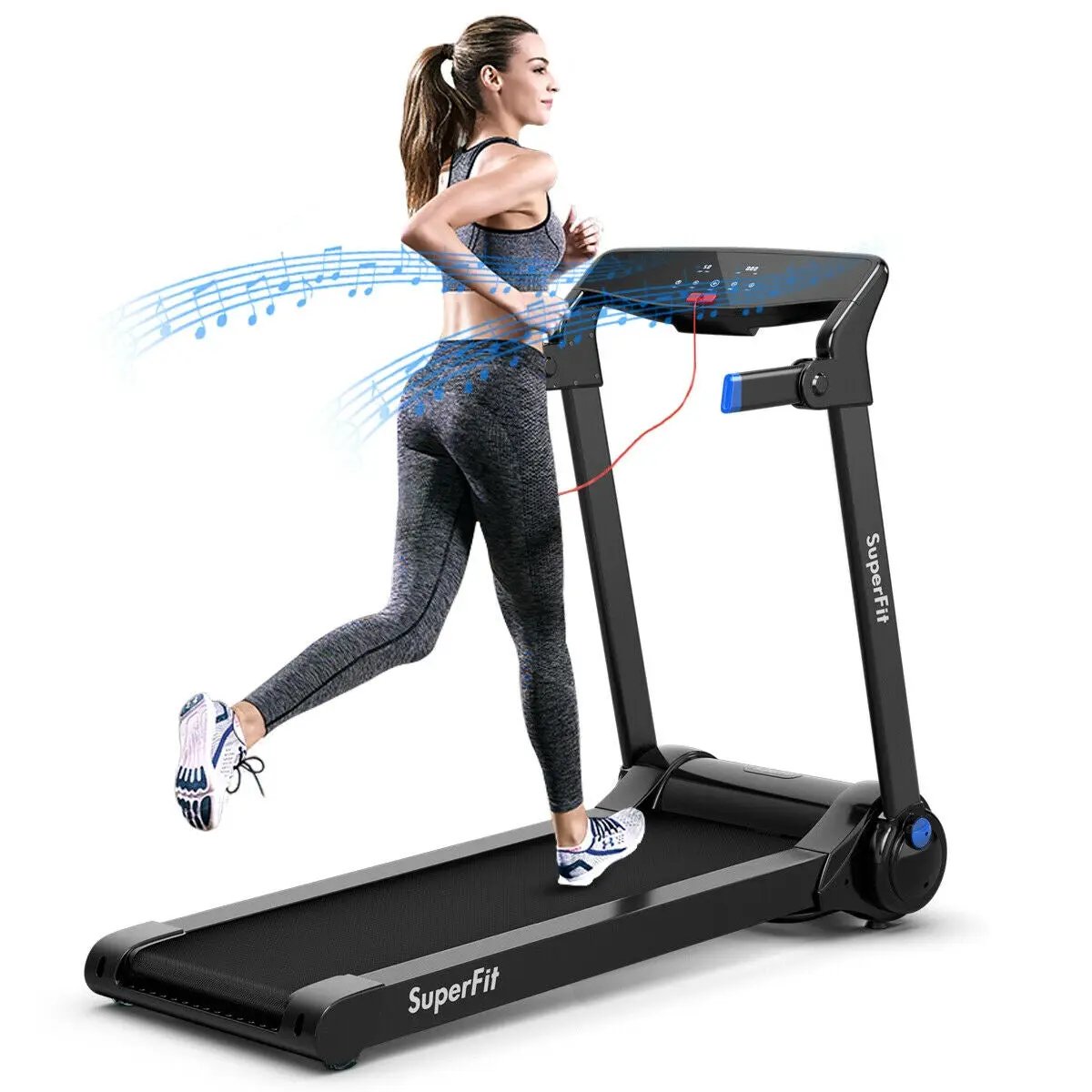 3HP Electric Folding Treadmill with Bluetooth Speaker by DirectDeals