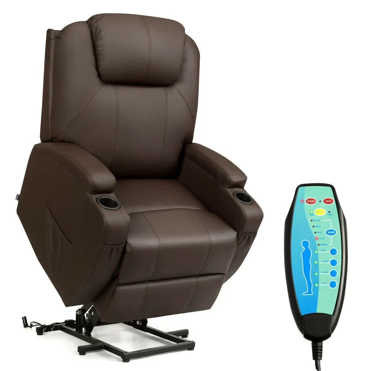Power Lift Recliner Chair with Massage and Heat for Elderly with Remote Control by DirectDeals