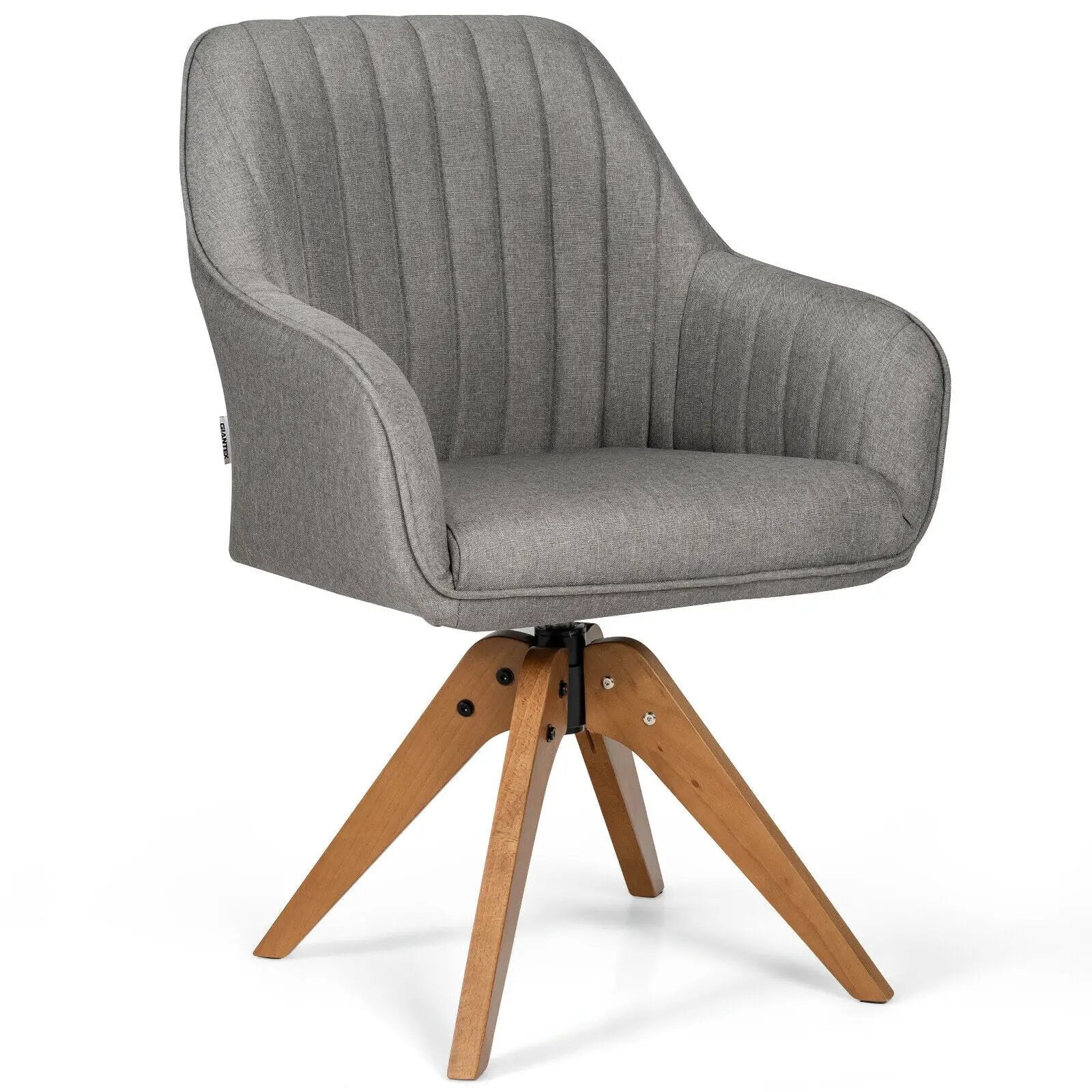 Fabric Swivel Accent Chair with Beech Wood Legs by DirectDeals
