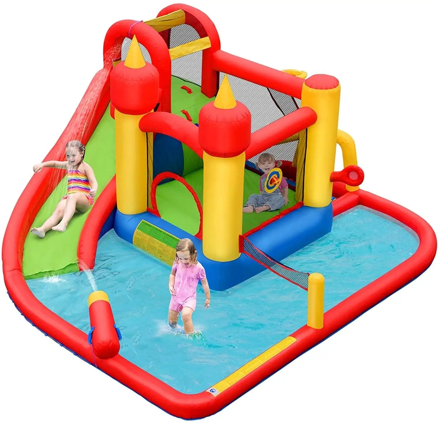 Inflatable Water Slide Jumper Bounce House with Ocean Ball without Blower by DirectDeals