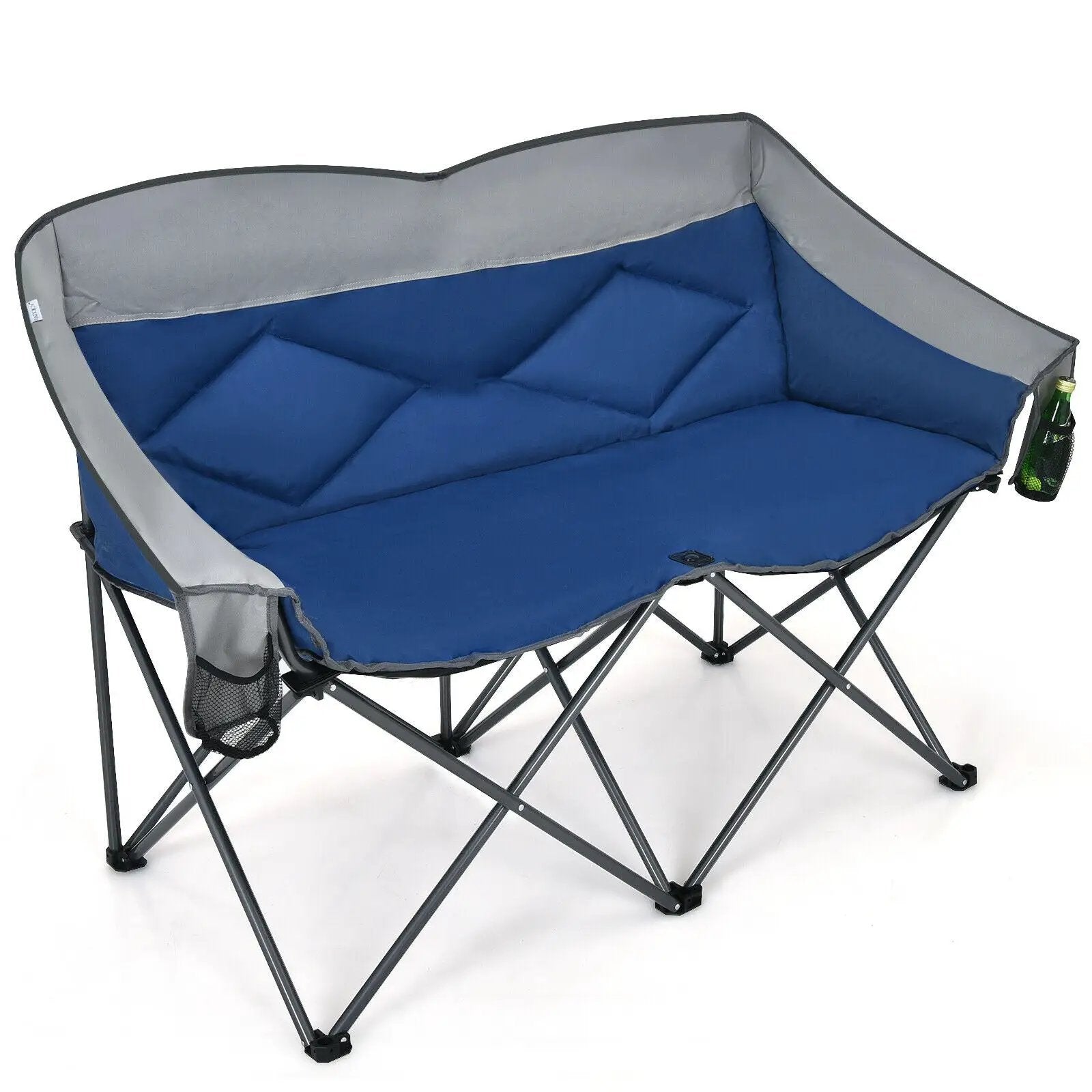Folding Camping Chair with Bags and Padded Backrest by DirectDeals