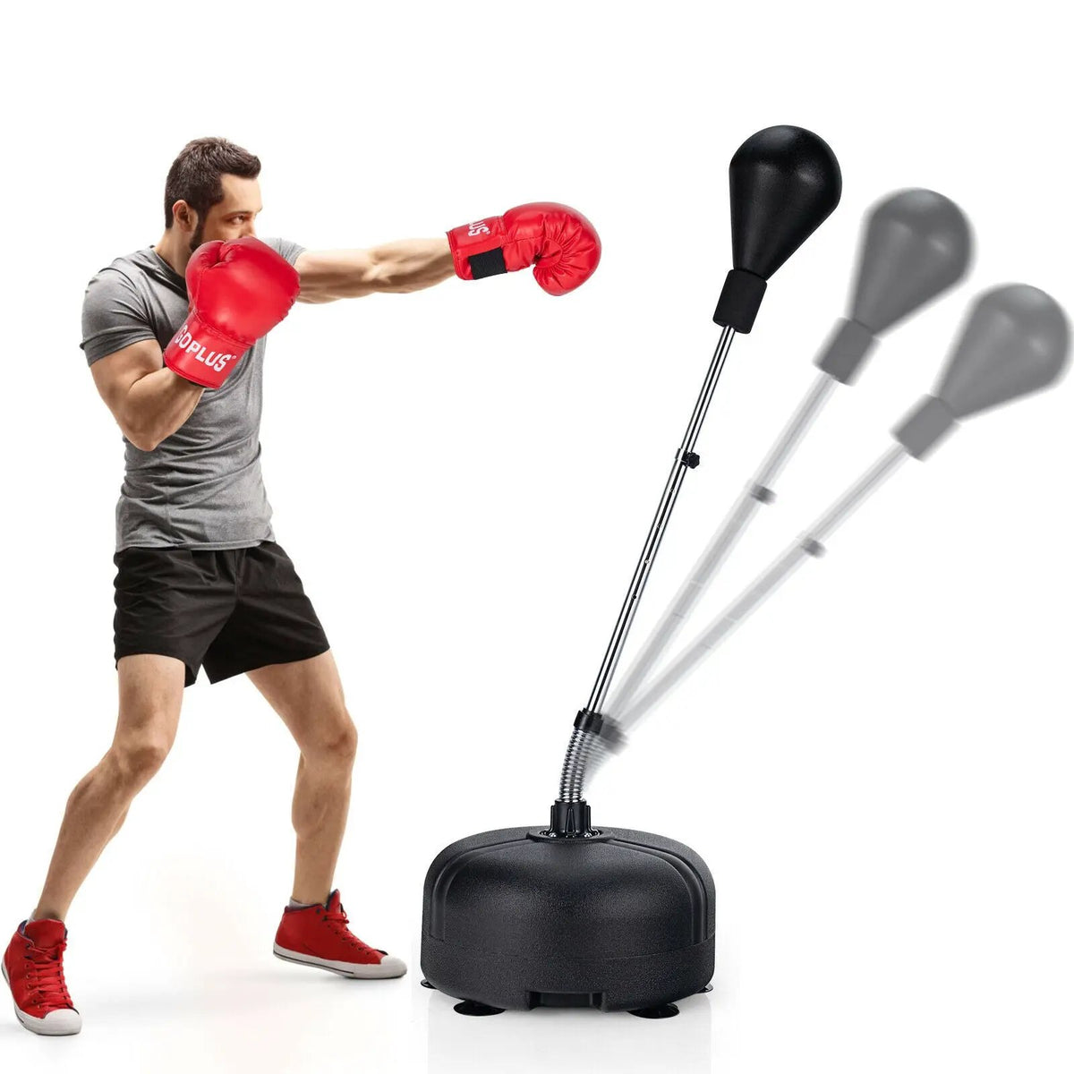 Adjustable Freestanding Punching Bag with Boxing Gloves by DirectDeals