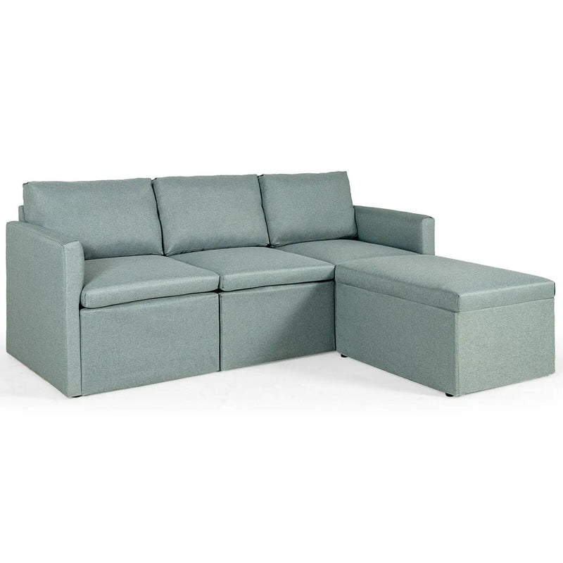Convertible L-Shaped Sectional Sofa Couch with Reversible Chaise by DirectDeals