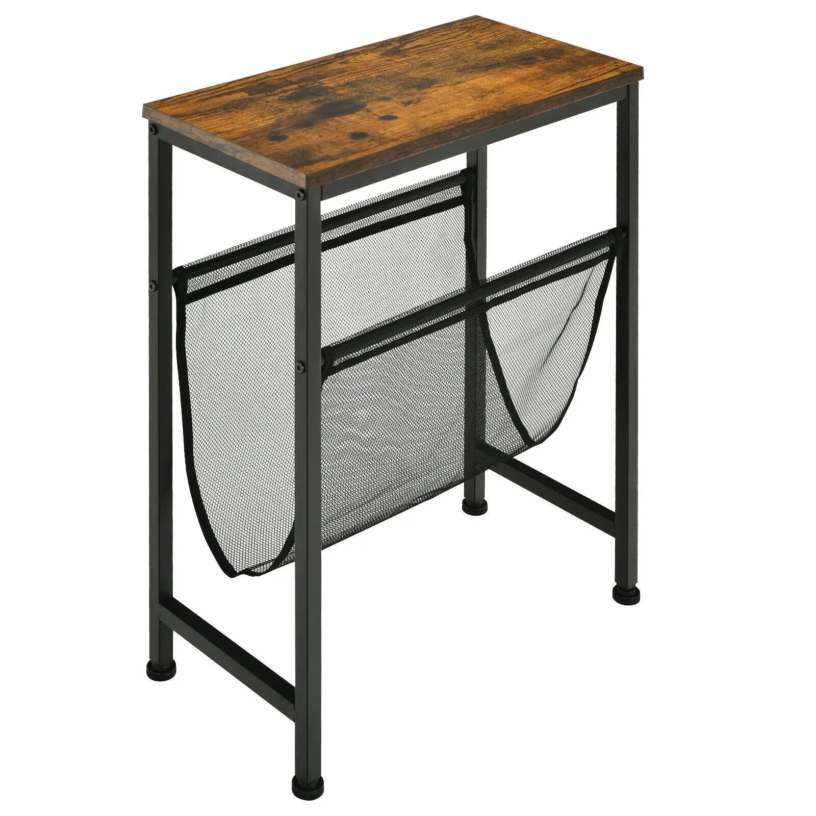 Narrow End Table with Magazine Holder Sling for Small Space by DirectDeals