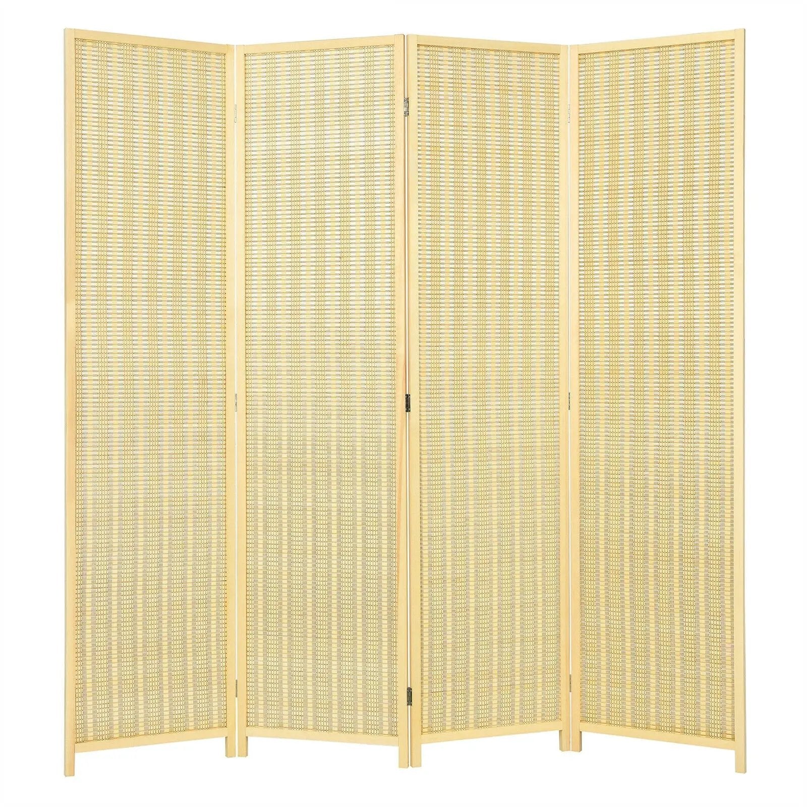 6 ft 4 Panel Portable Folding Room Divider Screen-Natural by DirectDeals