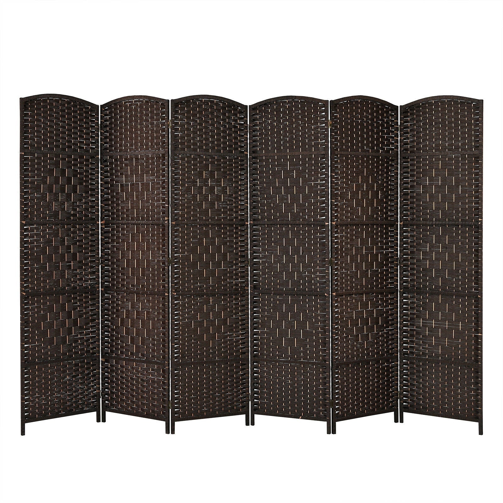 6.5Ft 6-Panel Weave Folding Fiber Room Divider Screen by DirectDeals