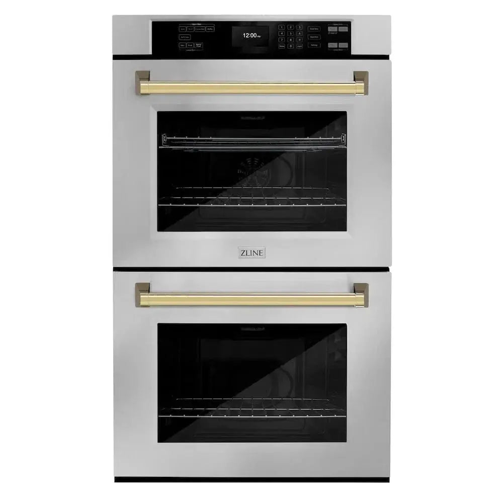 ZLINE 30"Professional True Convection Double Wall Oven, Air Fry, Self Clean, Stainless Steel, Gold WADZ-30-G by Farmhouse Kitchen and Bath