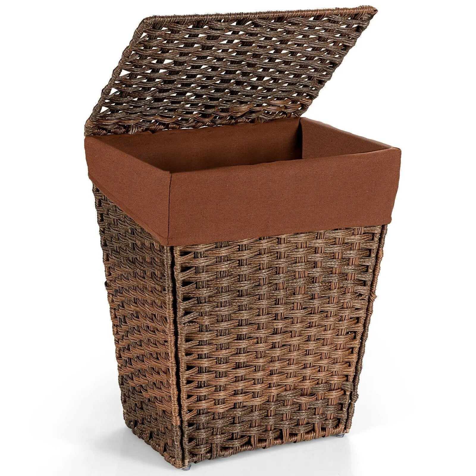Foldable Handwoven Laundry Hamper with Removable Liner by DirectDeals