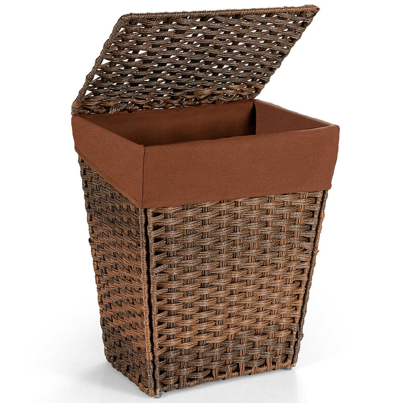 Foldable Handwoven Laundry Hamper with Removable Liner by DirectDeals