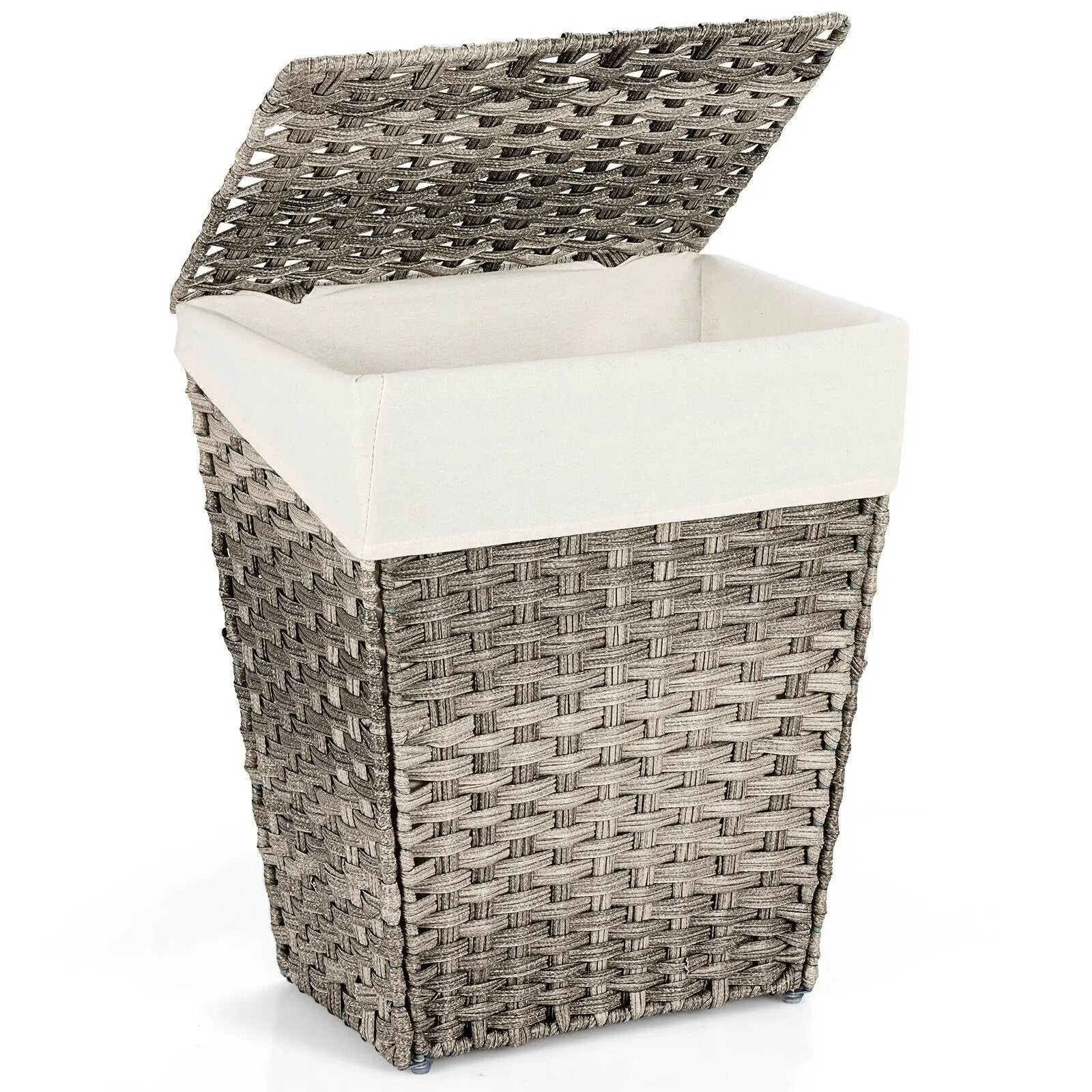 Foldable Handwoven Laundry Hamper with Removable Liner by DirectDeals