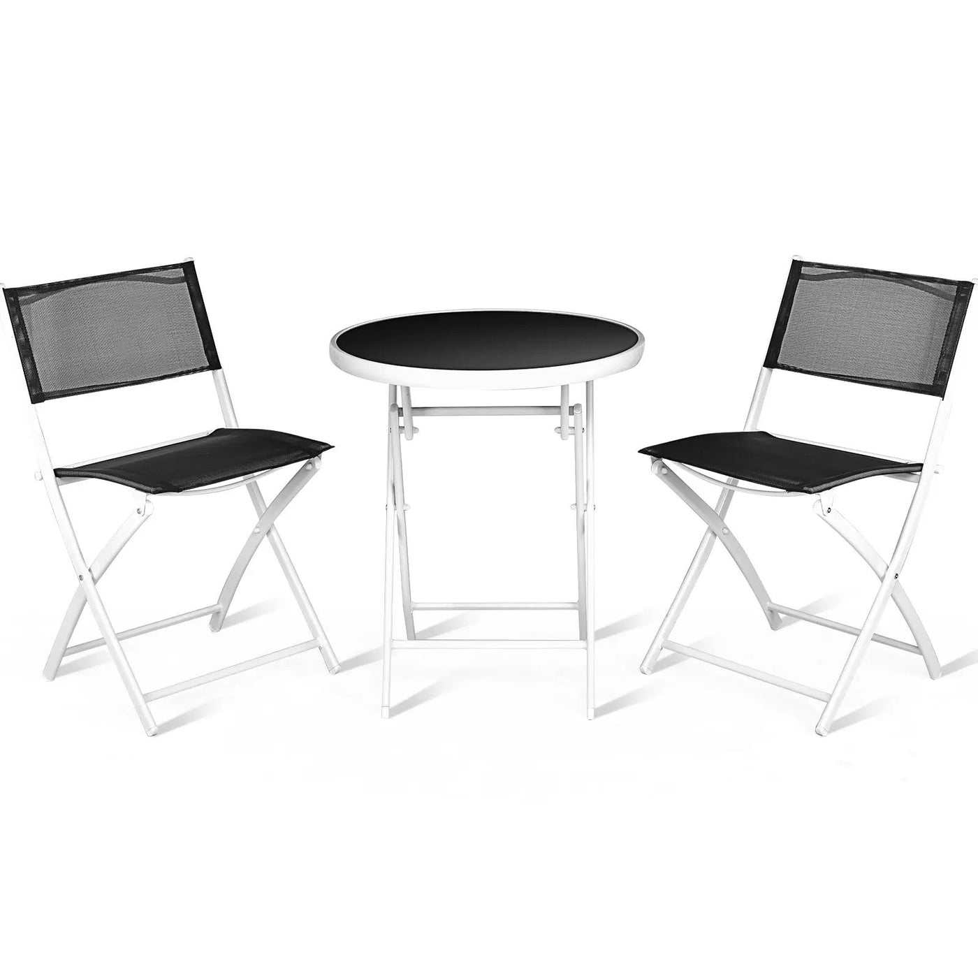 3 Pieces Patio Folding Bistro Set for Balcony or Outdoor Space by DirectDeals