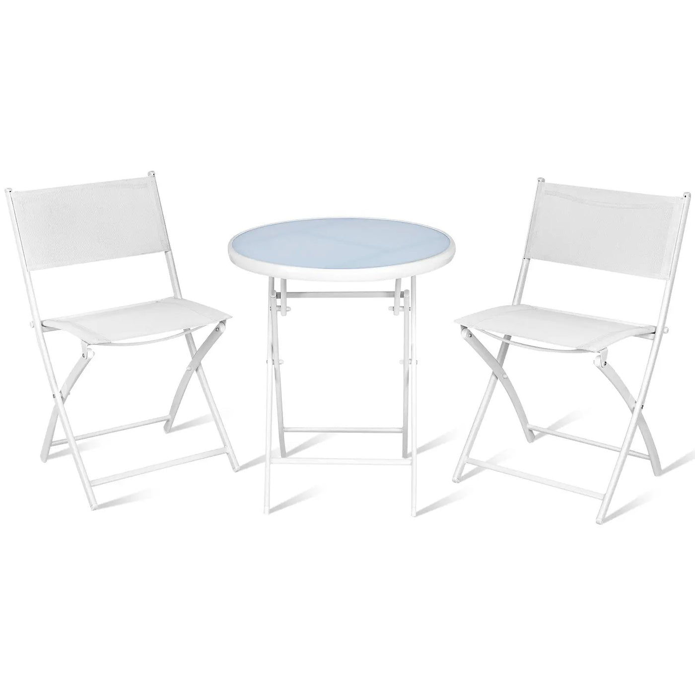 3 Pieces Patio Folding Bistro Set for Balcony or Outdoor Space by DirectDeals