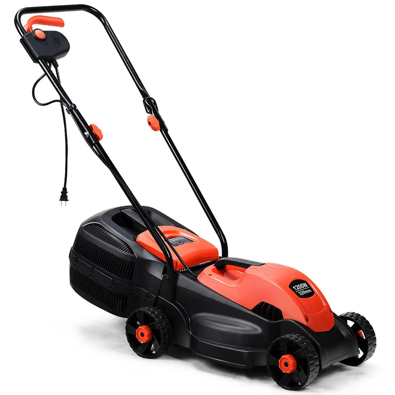 13 Inch Electric Push Lawn Corded Mower with Grass Bag by DirectDeals