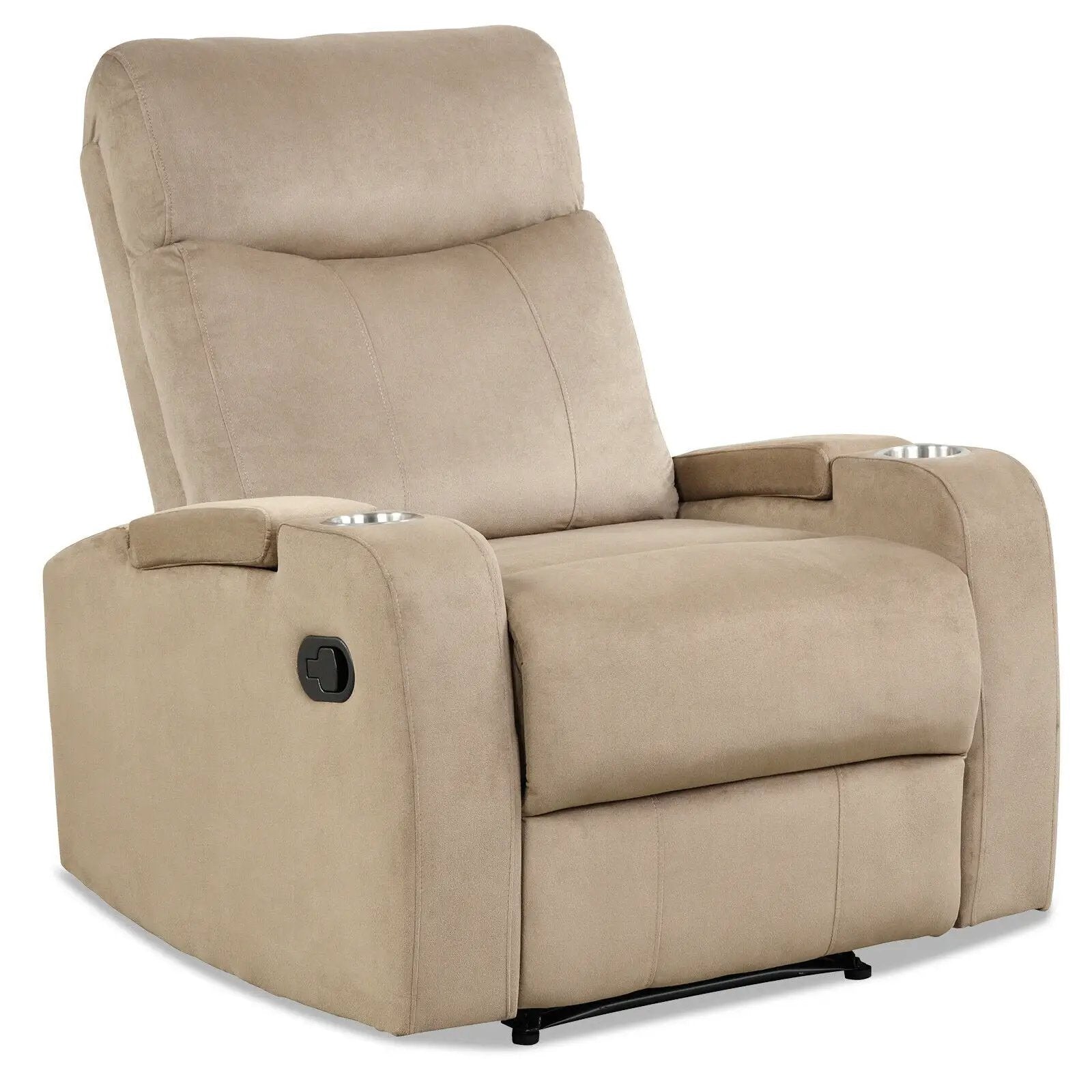 Recliner Chair Single Sofa Lounger with Arm Storage and Cup Holder for Living Room by DirectDeals