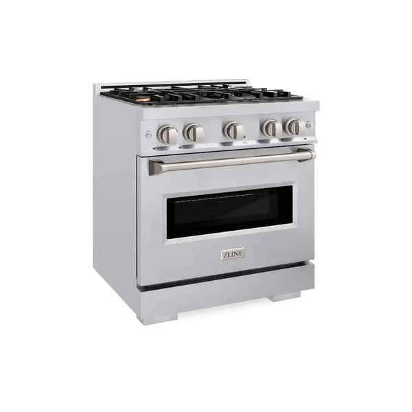 ZLINE 30" Classic Gas Range, Convection Gas Oven, Stainless Steel, Brass Burners, CGR-BR-30