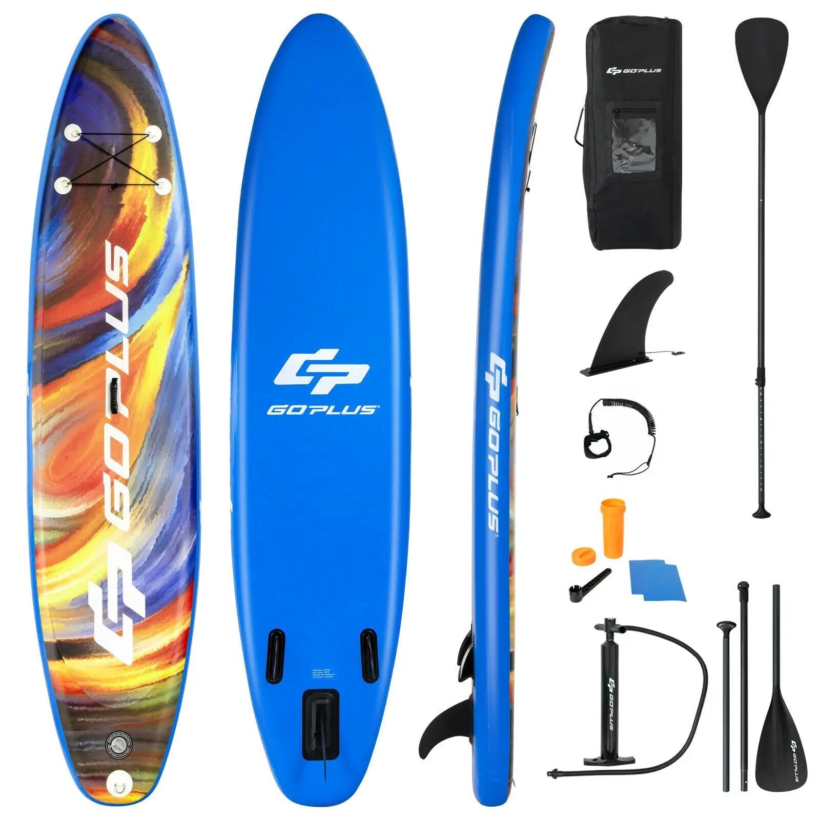 Inflatable Stand Up Paddle Board with Backpack and Aluminum Paddle Pump by DirectDeals