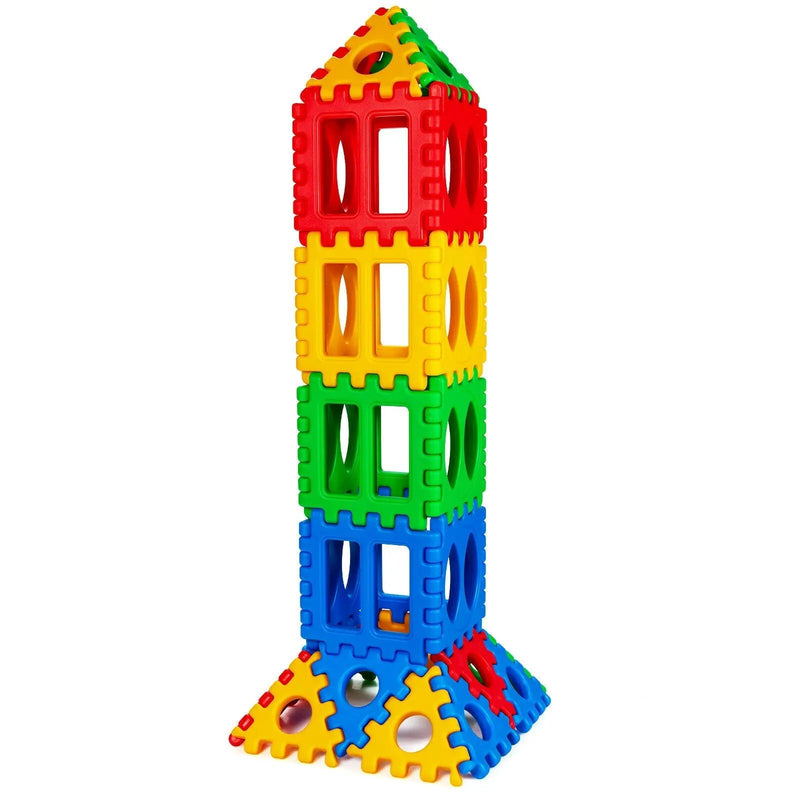32 Pieces Big Waffle Block Set Kids Educational Stacking Building Toy by DirectDeals