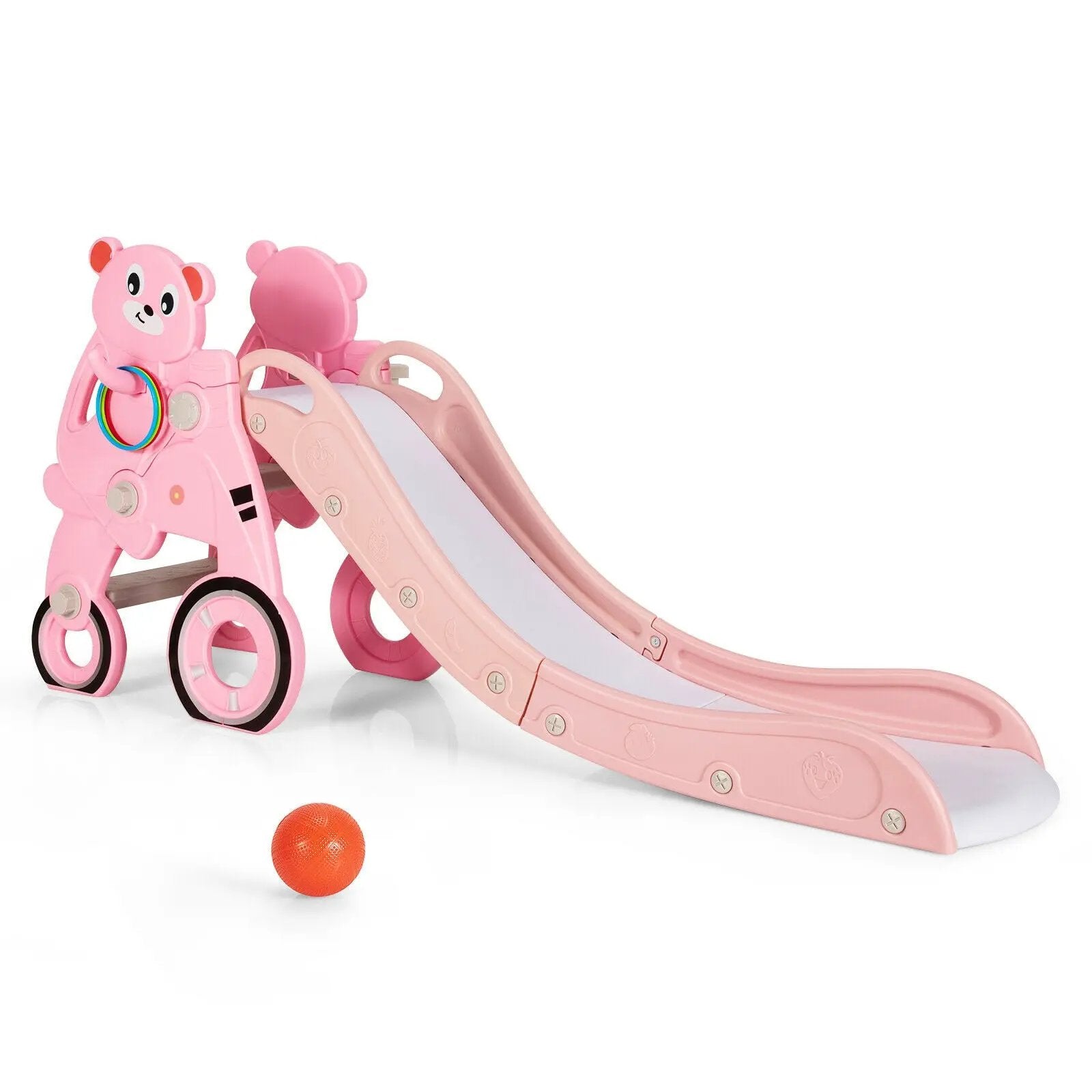 4-in-1 Foldable Baby Slide Toddler Climber Slide PlaySet with Ball by DirectDeals
