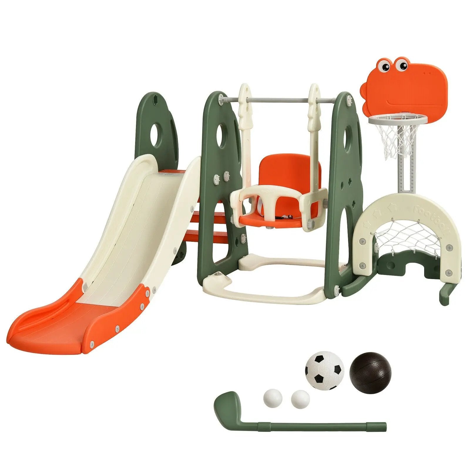 6 in 1 Toddler Slide and Swing Set with Ball Games by DirectDeals