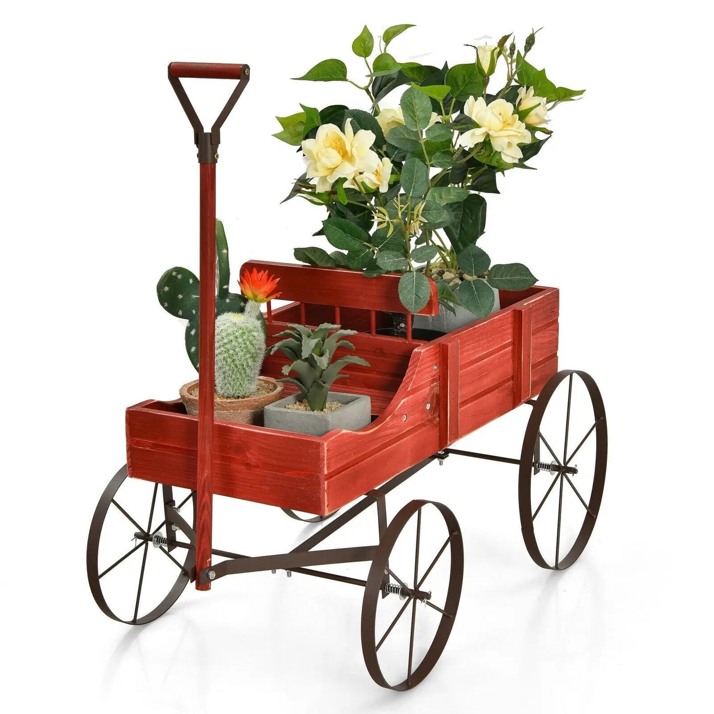 Wooden Wagon Plant Bed by DirectDeals