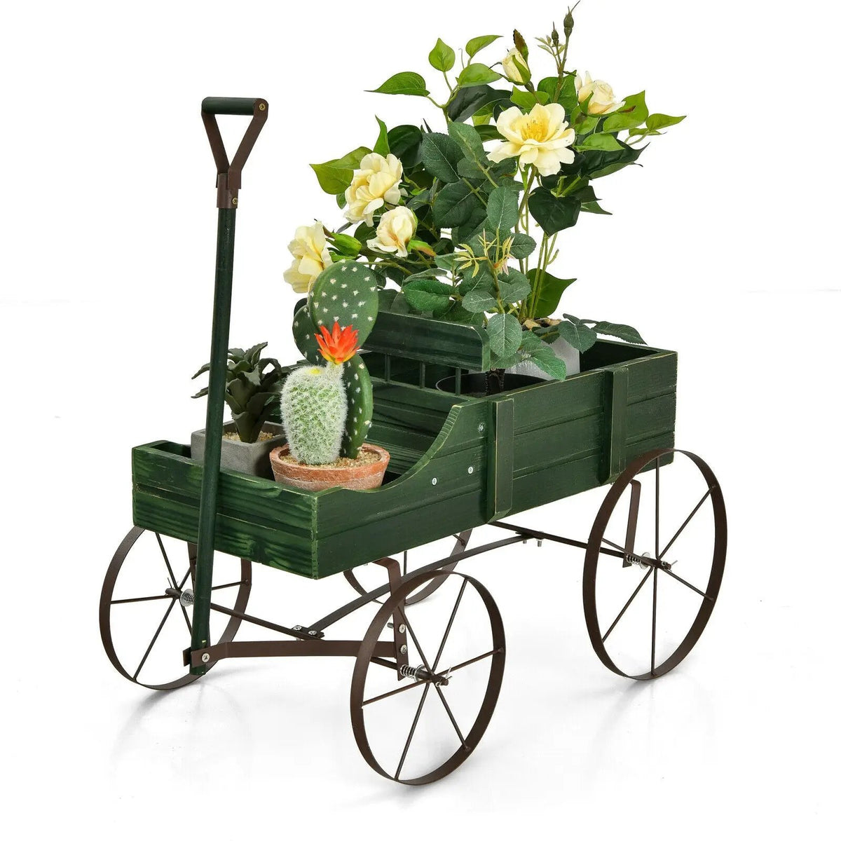 Wooden Wagon Plant Bed by DirectDeals