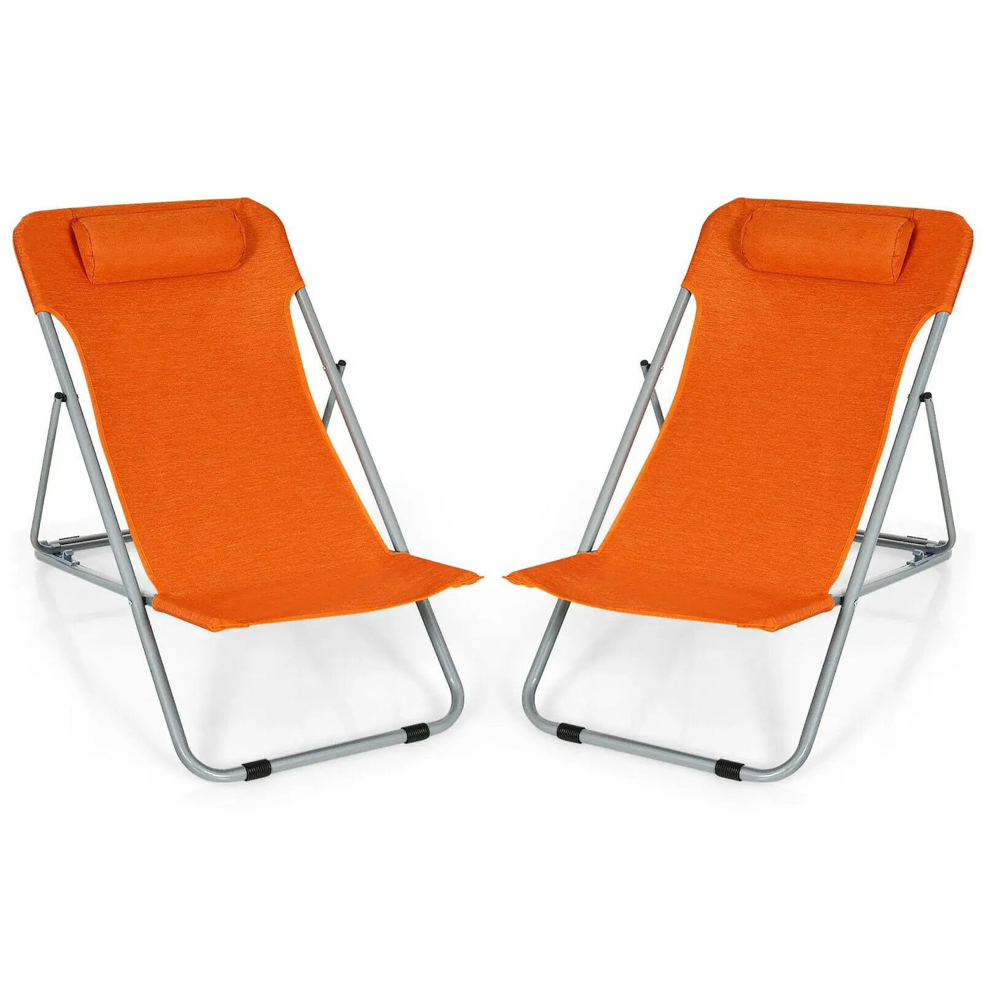 Portable Beach Chair Set of 2 with Headrest by DirectDeals
