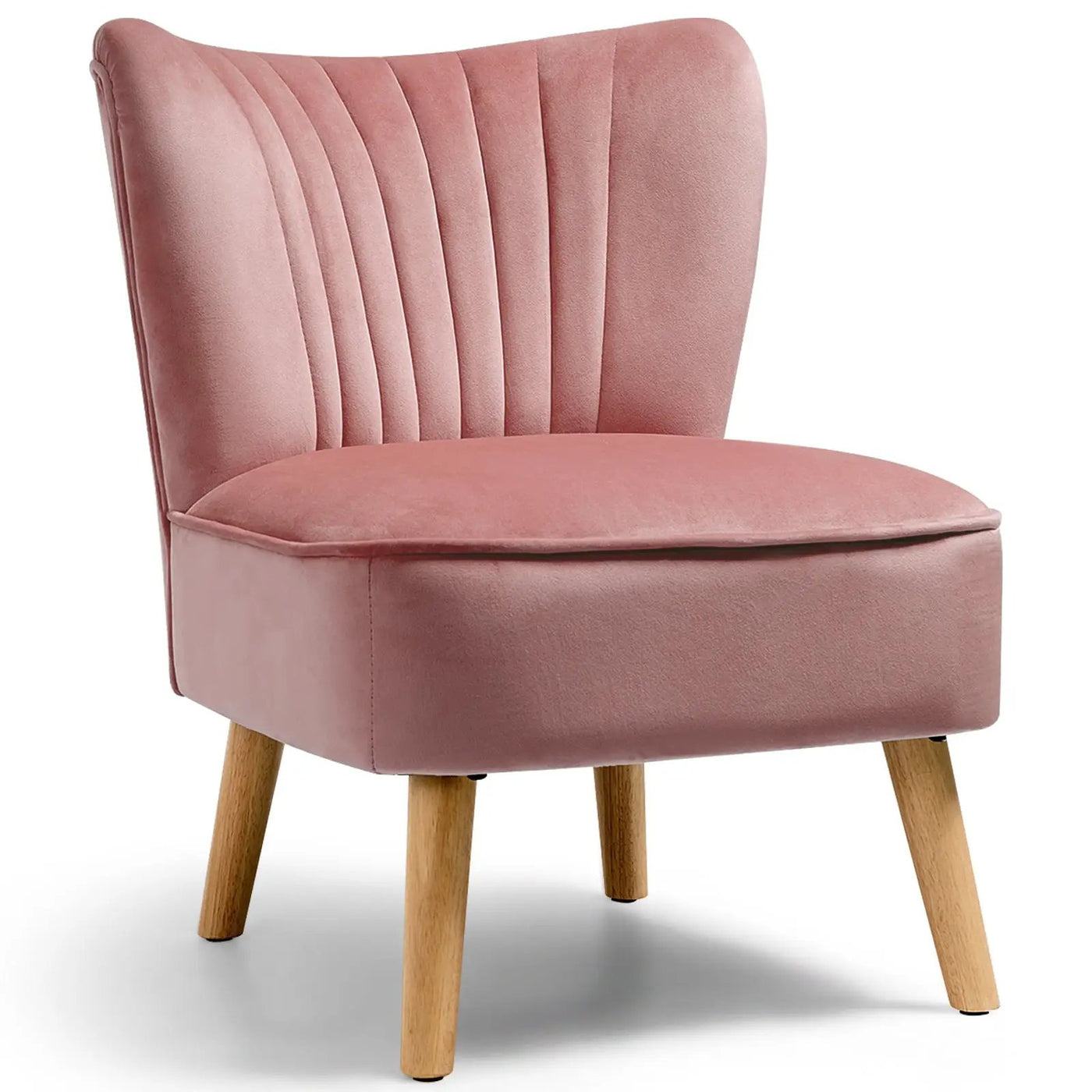 Modern Armless Velvet Accent Chair with Wood Legs by DirectDeals