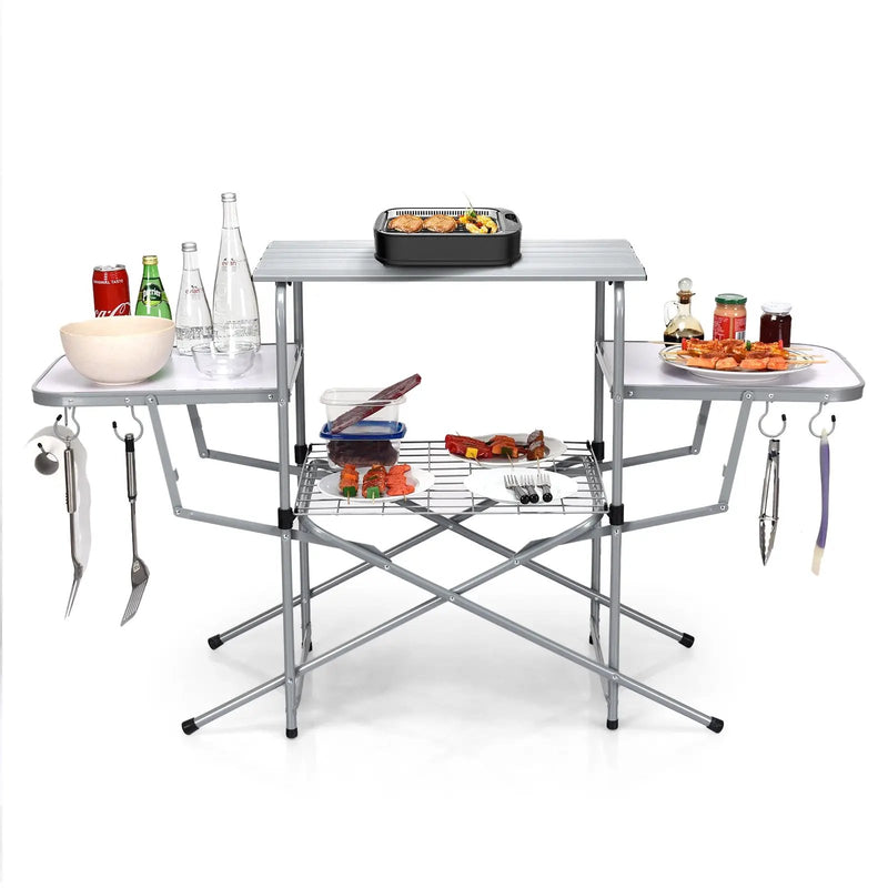 Foldable Outdoor BBQ Table Grilling Stand by DirectDeals
