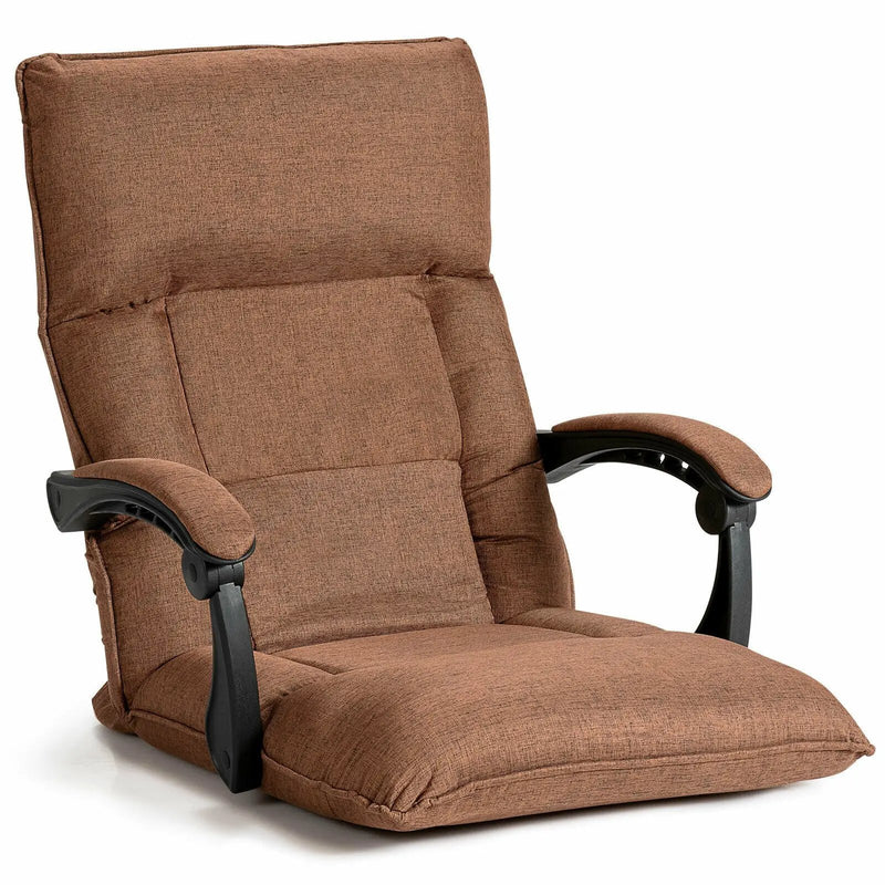 14-Position Adjusting Lazy Sofa Chair with Waist Pillow and Armrests by DirectDeals