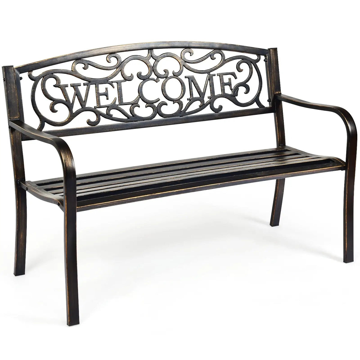 Outdoor Furniture Steel Frame Porch Garden Bench by DirectDeals