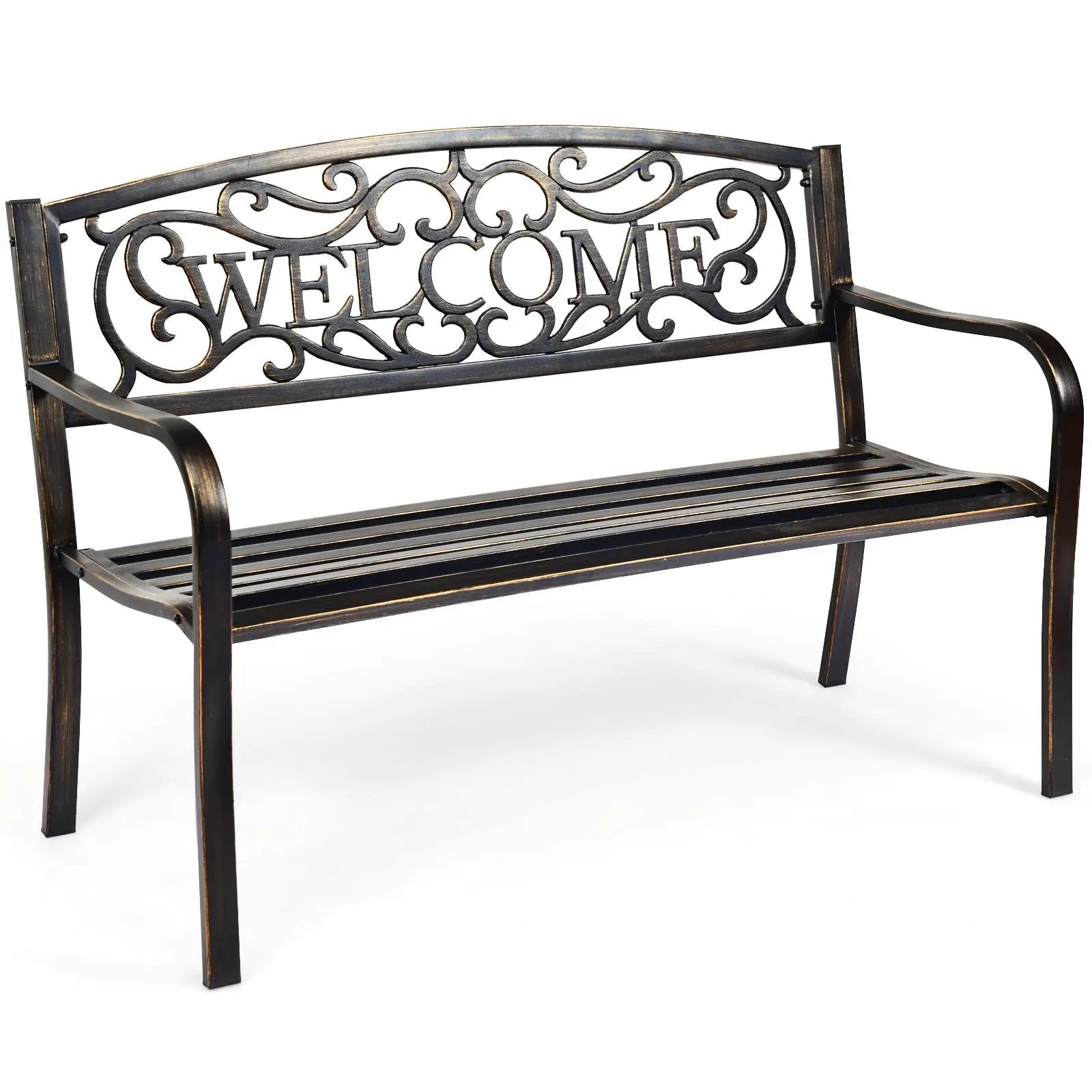 Outdoor Furniture Steel Frame Porch Garden Bench by DirectDeals