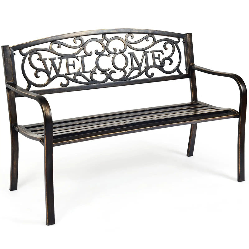 Outdoor Furniture Steel Frame Porch Garden Bench by DirectDeals