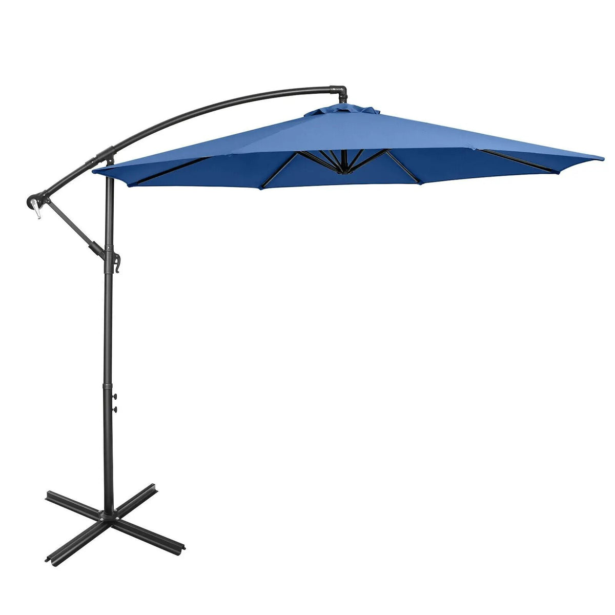 10 Feet Offset Umbrella with 8 Ribs Cantilever and Cross Base by DirectDeals
