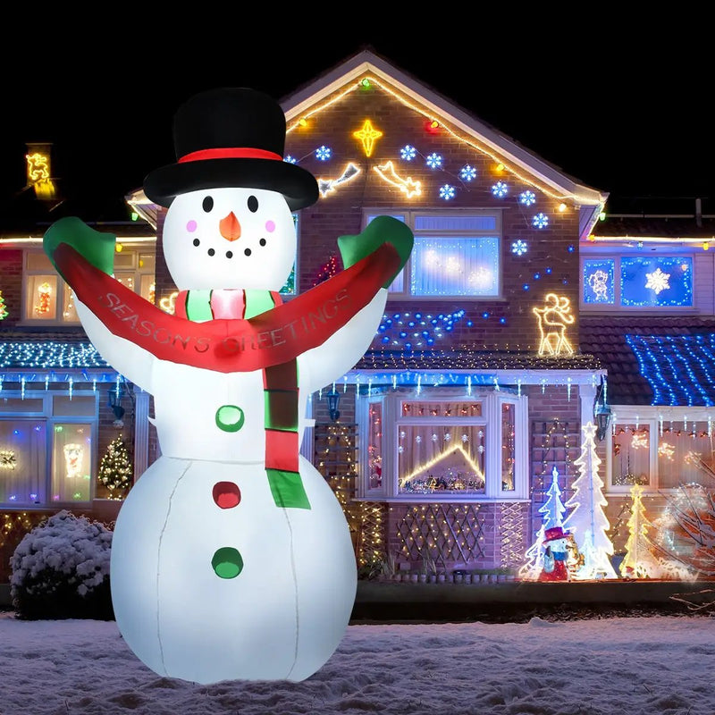 6 Feet Inflatable Christmas Snowman with LED Lights Blow Up Outdoor Yard Decoration by DirectDeals