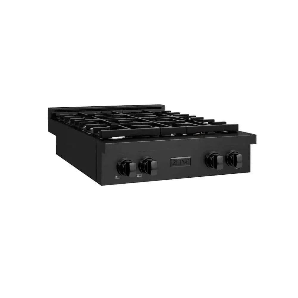 ZLINE 30" Paramount Gas Rangetop Black Stainless Steel SRTB-30 by Farmhouse Kitchen and Bath