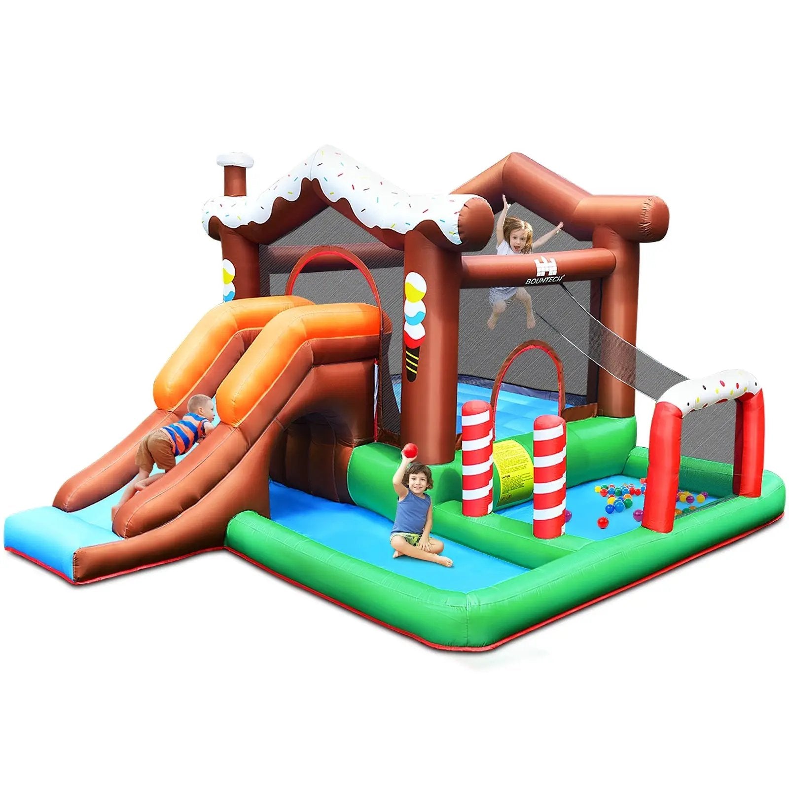 Kids Inflatable Bounce House Jumping Castle Slide Climber Bouncer Without Blower by DirectDeals