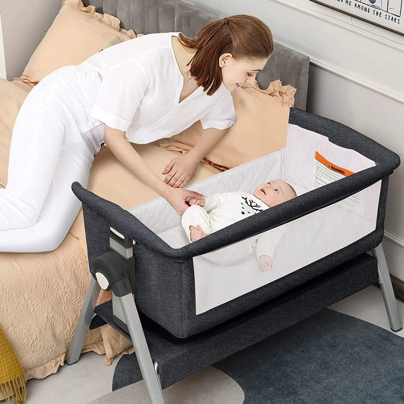 Portable Baby Bedside Sleeper with Adjustable Heights and Angle by DirectDeals