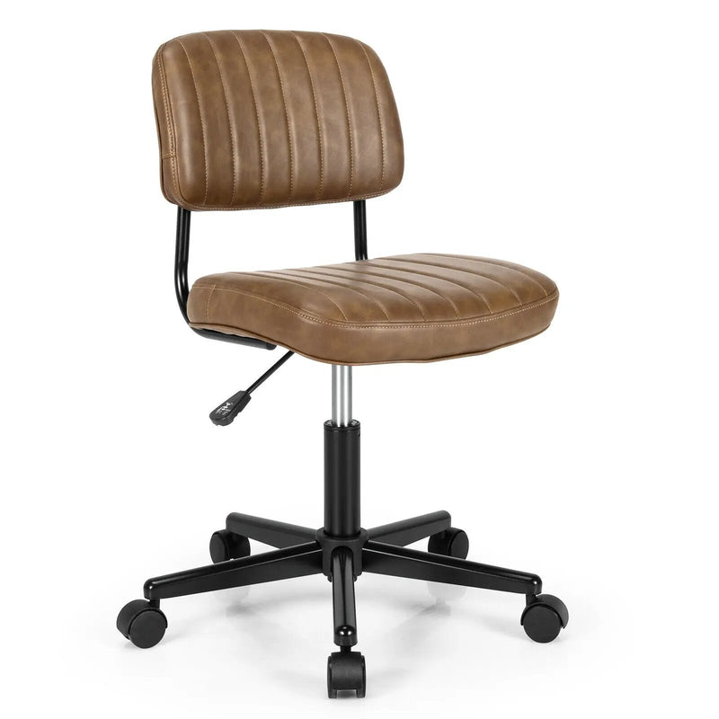 PU Leather Adjustable Office Chair Swivel Task Chair with Backrest by DirectDeals