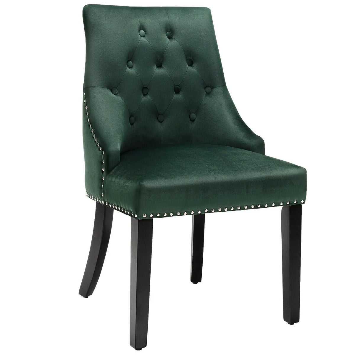 Modern Upholstered Button-Tufted Dining Chair with Naild Trim by DirectDeals