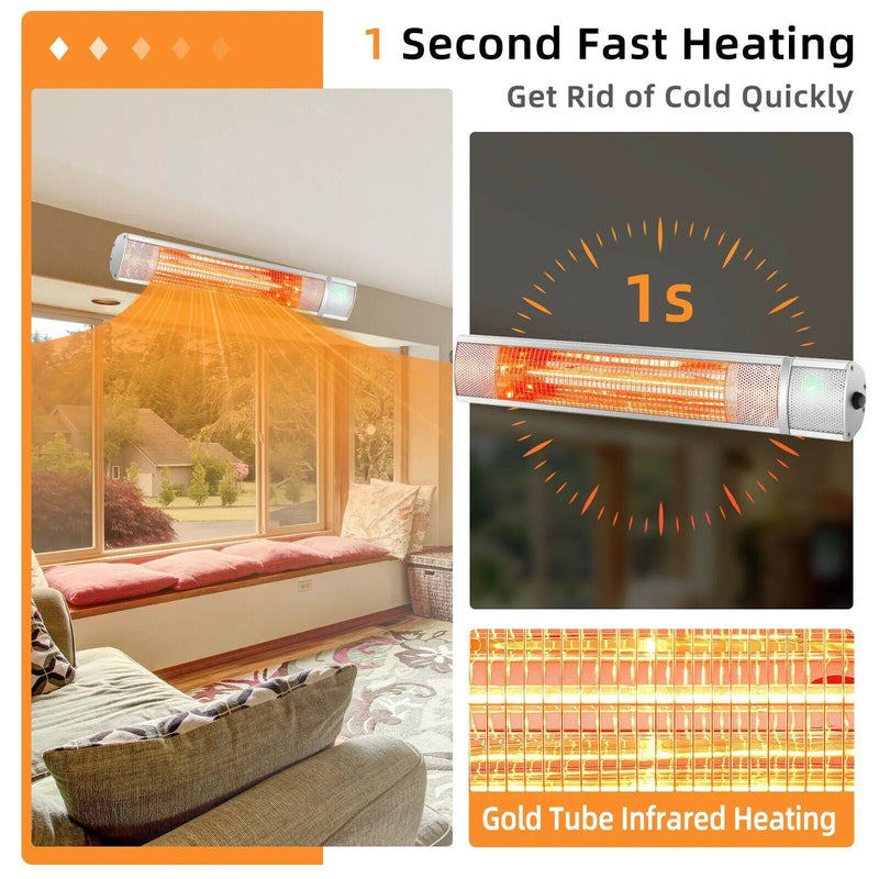 1500W Outdoor Electric Patio Heater with Remote Control by DirectDeals