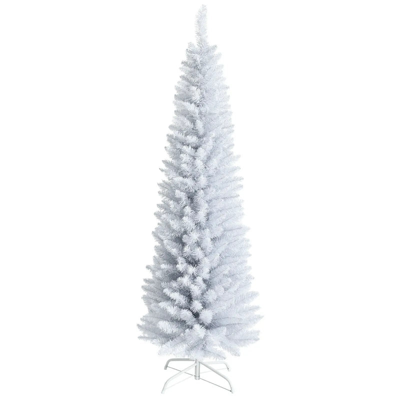 6 Feet Unlit Artificial Slim Pencil Christmas Tree with Metal Stand by DirectDeals