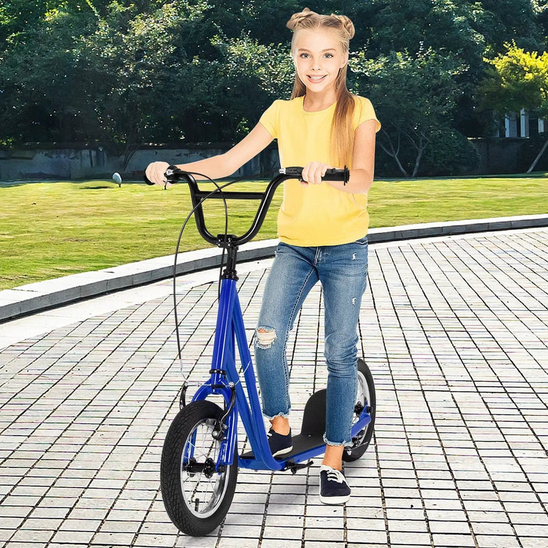 Height Adjustable Kid Kick Scooter with 12 Inch Air Filled Wheel by DirectDeals