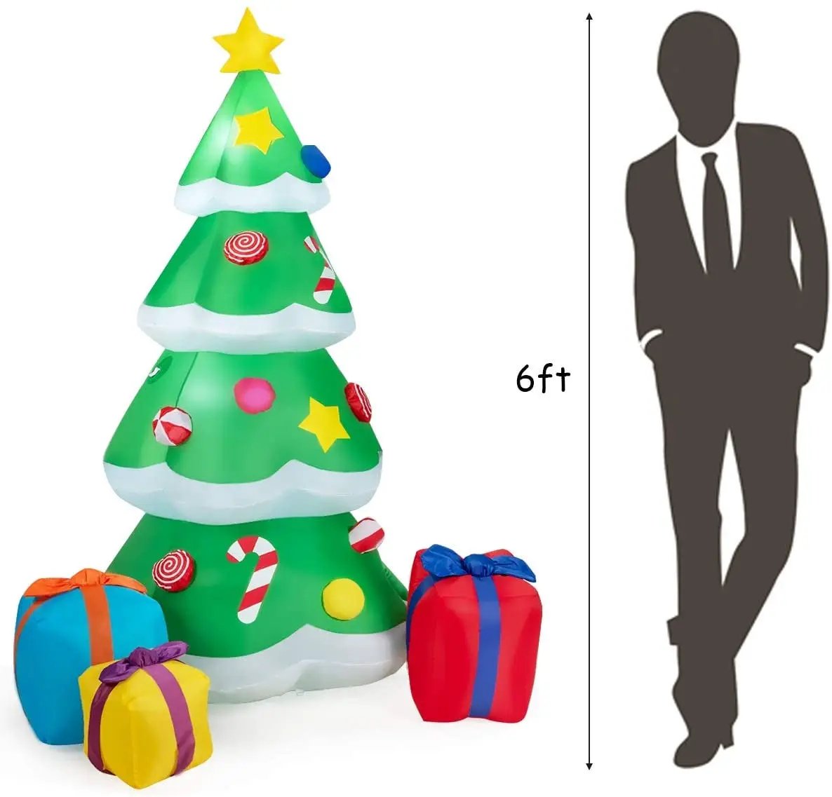 Inflatable Christmas Tree with 3 Gift Wrapped Boxes by DirectDeals